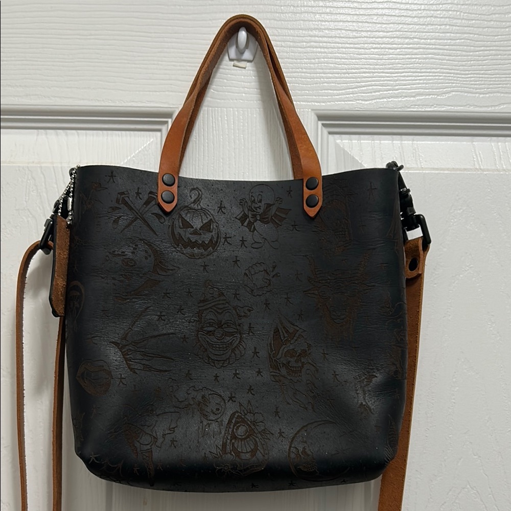 🎃Leather Halloween Tattoo Flash Mini Tote